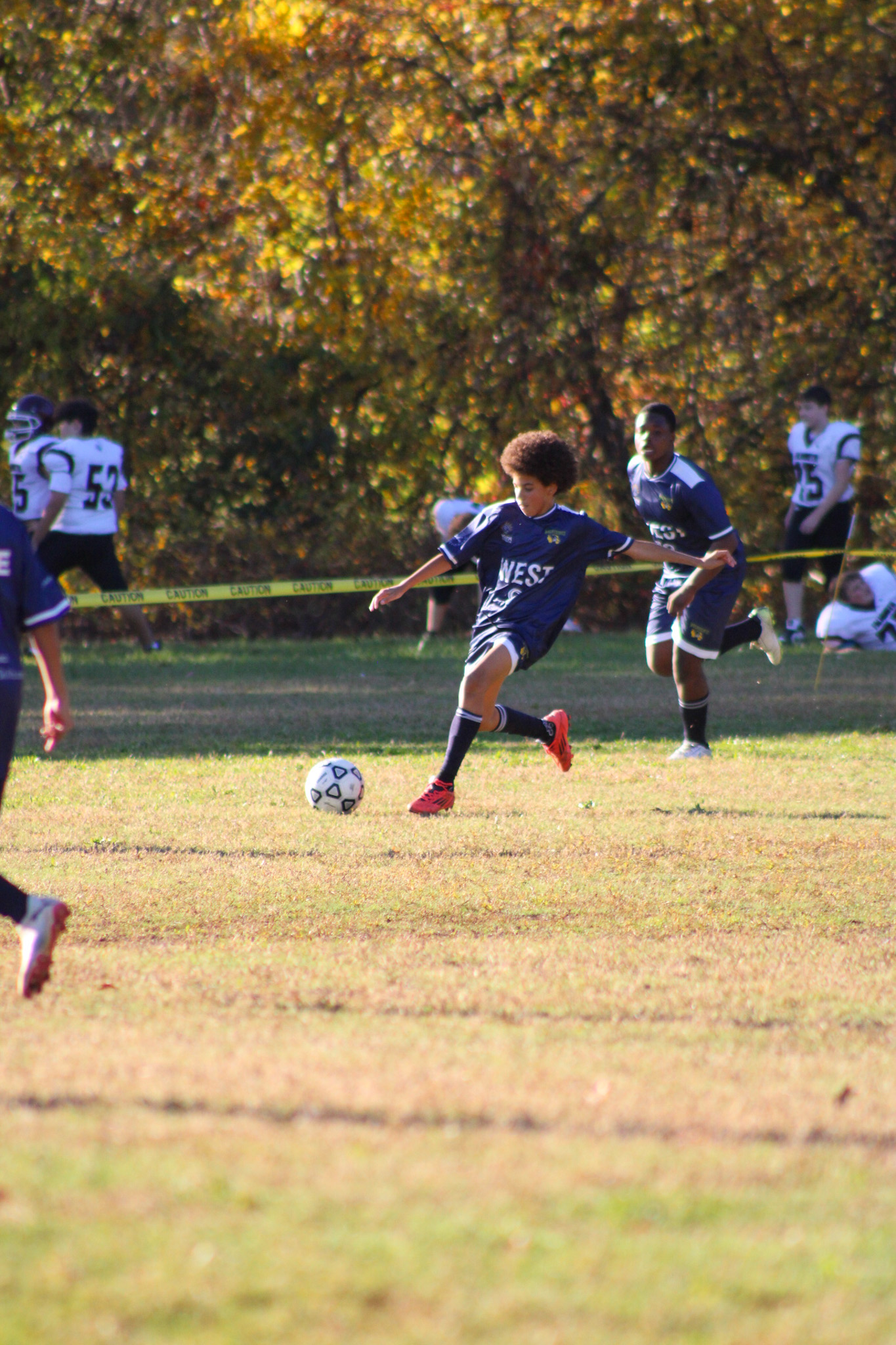 Player shooting on goal